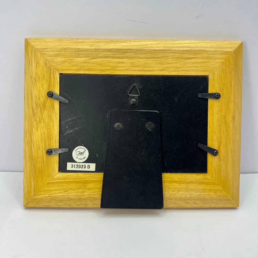 Vintage Cottage Wood Double Picture Frame Bears 2x3